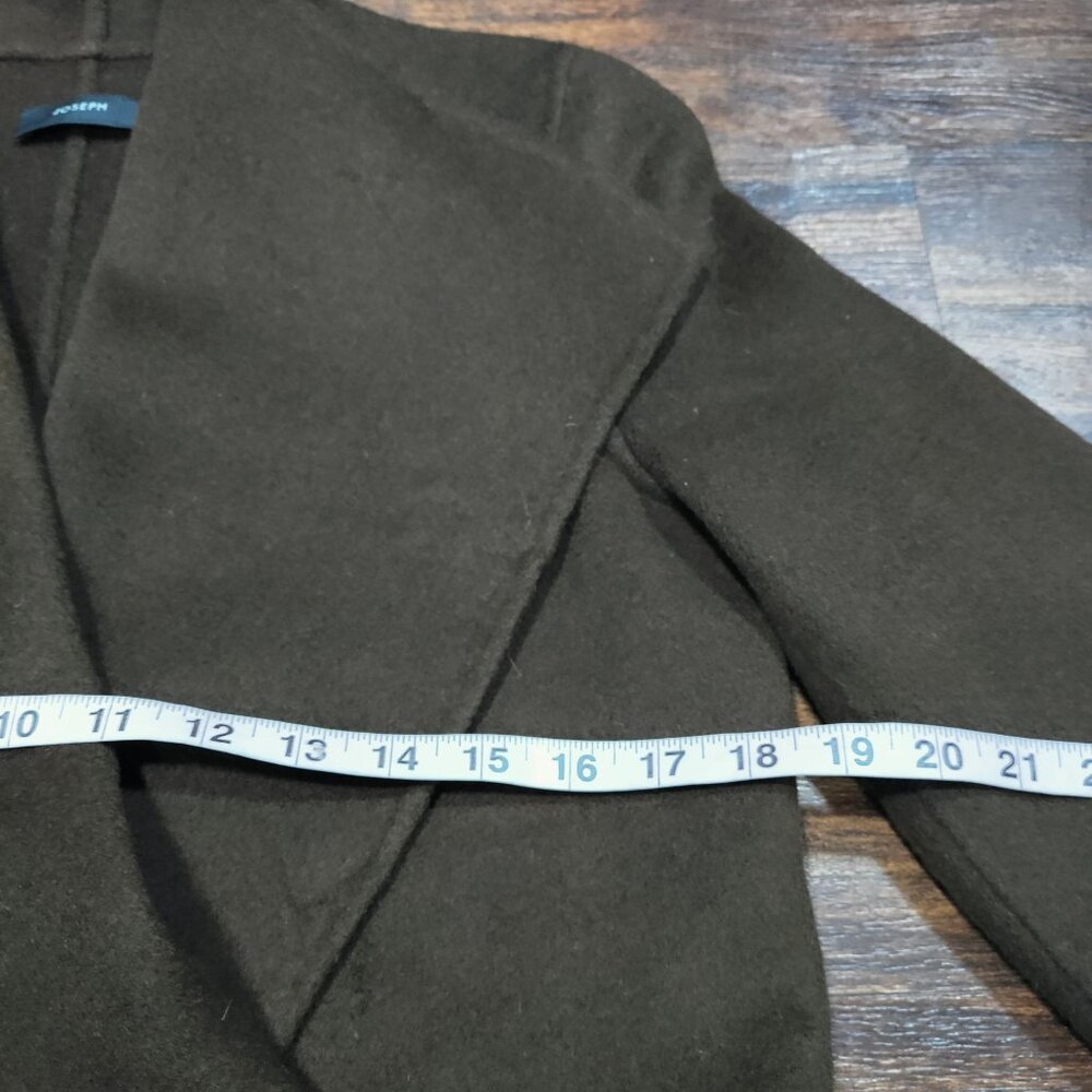 Joseph Brown Open Front Asymmetrical Cashmere Wool Lisa Jacket Women's Size M - Picture 12 of 14